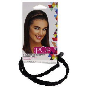 Pop Double Braid Headband - R2 Ebony by Hairdo for Women 1 Pc Hair Band